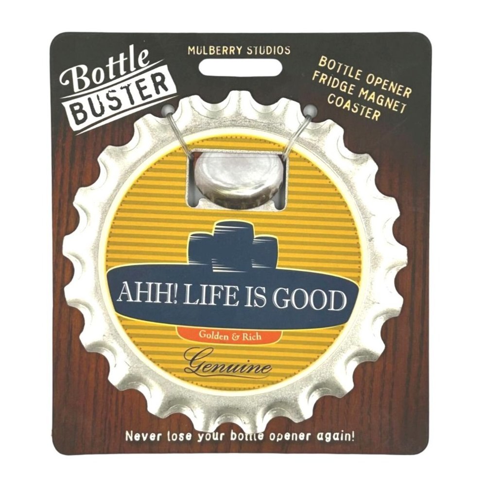 Ahh! Life is Good Bottle Buster Bottle Opener Fridge Magnet Coaster Pre-Personal